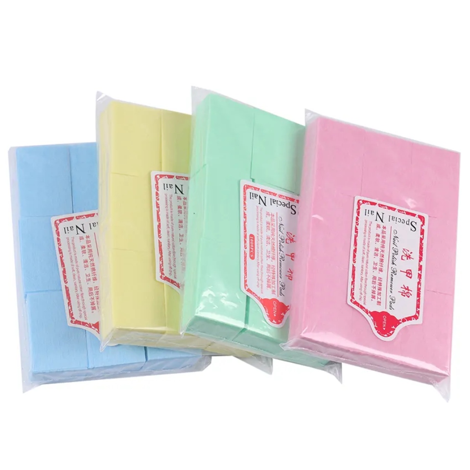 ผ้าเช็ดเล็บผ้าฝ้ายสีสันสดใส