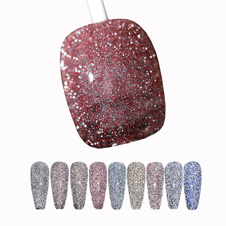 Diamond Rainbow Disco Gel Nail Nail