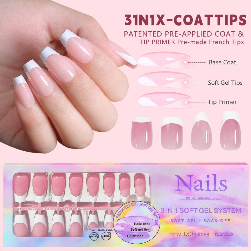 French Tip กดบนเล็บ